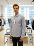 CLVIN KLIN JEANS SLIM FIT BLUE WINDOWPANE CHECKS SHIRT