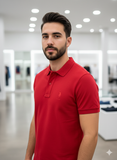 USP A CLASSIC SOLID RED PIQUE POLO T-SHIRT