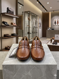 TMY Premium Tan Croc-Embossed Leather Loafers
