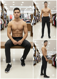 U/A BLACK WOVEN ATHLETIC NS LYCRA DRIFIT TRACK PANTS