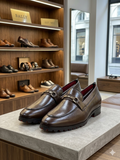 FRANK ROMELO Premium Smooth Leather Bit Loafers