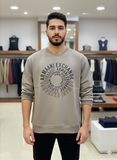 A-X GRAY SWEATSHIRT CREWNECK WITH BLACK LOGO FULL SLEEVE T-SHIRT
