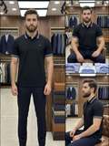 A-X MULTI-TIPPED PIQUE POLO T-SHIRT