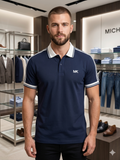 M-K CONTRAST TIPPED PIQUE POLO T-SHIRT