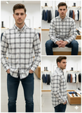 TMY BLACK AND WHITE LONG-SLEEVE PLAID SHIRT