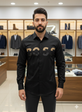 HG BSS Statement Logo Button-Up - Oversized Print Shirt