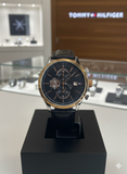 Tommy Hilfiger Men's Chronograph: Brown Leather & Rose Gold leather strap watch