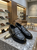 SANTANI Premium Black Kiltie Monk-Strap Loafers