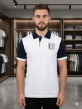 HKT LONDON MONOGRAM COLORBLOCK POLO T-SHIRT