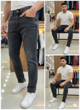 TMY FADED CHARCOAL BLACK DENIM RELAX FIT JEANS