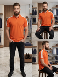 A-X LOGO TAPE PIQUE POLO T-SHIRT