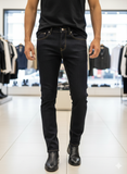 VRSCE MEN'S DARK INDIGO DENIM WITH CONTRAST STITCHING SLIM FIT JEANS