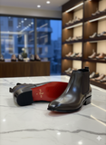 PAIZNIA Red-Bottom Leather Chelsea Boot