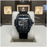 Hublot Spirit of Big Bang 42mm "Black Magic" – Skeleton Dial in Microblasted Black Ceramic leather strap watch