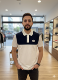 LCST CONTRAST HORIZONTAL BLOCK POLO T-SHIRT (White/Navy)