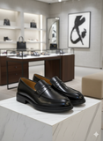 TODS CLASSIC LEATHER MENS BLACK LOAFERS