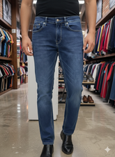 C-K MEN'S DARK WASH STRAIGHT FIT DENIM JEANS