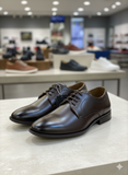 BOSS Hugo Boss Men’s Lisbon Derby Shoes – Polished Leather in Black & Dark Brown formal shoe