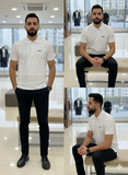 HG BSS WHITE STRIPE-ACCENTED POLO T-SHIRT