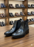 Men’s Classic High-Shine Black Chelsea Boots