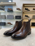 LV Men’s Burnished Mahogany Leather Chelsea Boots