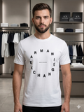 A-X CIRCULAR GRAPHIC CREWNECK ROUND NECK T-SHIRT