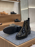 ZRA Executive High-Gloss Patent Side-Zip Chelsea Boots