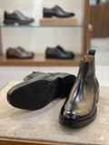 CHRISTIAN Sophisticated Smooth Leather Side-Zip Boots