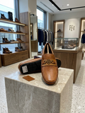 TMY Refined Tan Woven-Leather Horsebit Loafers
