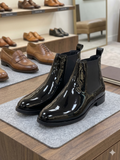ZRA Premium High-Shine Black Chelsea Boots