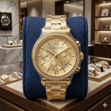 Michael Kors Ritz Pave Gold-Tone Chronograph ladies watch