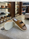 Brunello Cucinelli Grained Leather Double-Buckle leather slipper