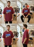 NKE "BLOCK LOGO SWOOSH" OVERSIZED T-SHIRT (Maroon & Tan)