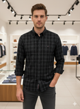 TMY LIGHT BLUE WINDOWPANE PLAID SHIRT