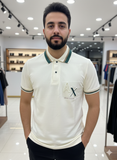 A-X LOGO BOX LOGO QUARTER POLO T-SHIRT