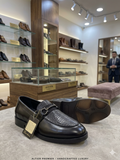 FRANK Premium Dual-Texture Croc-Embossed Bit Loafers