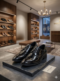 CURRENCY Classic Black High-Shine Gloss Formal Tuxedo Shoes