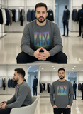 A-X GREY SWEATSHIRT CREWNECK WITH SMALL CHEST LOGO FULL SLEEVE T-SHIRT