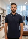 HG BSS X ASTN MARTN NAVY POLO T-SHIRT