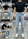 LCST MEN'S LIGHT WASH STRAIGHT FIT DENIM JEANS