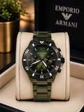 Emporio Armani Ceramica AR70010 Black Chronograph metal strap original watch