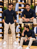 USP A REGULAR FIT SOLID BLACK CASUAL OG SHIRT