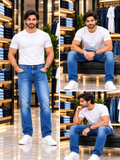 USP A REGULAR FIT LIGHT INDIGO WASH JEANS