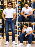 USP A REGULAR FIT INKY BLUE-BLACK WASH JEANS