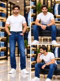 USP A REGULAR FIT SOLID JET BLACK JEANS
