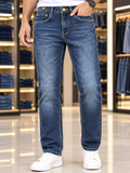 PRS STRAIGHT FIT WASHED STRETCH JEANS