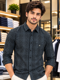 C-K SLIM FIT PLAID CHECK LONG SLEEVE CASUAL OG SHIRT