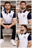 HKT LONDON MONOGRAM COLORBLOCK POLO T-SHIRT