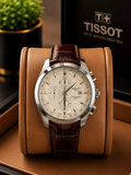 Tissot Couturier Quartz Chronograph leather strap watch