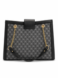 GUC LOGO PRINT WITH CHAIN STRAPS TOTE LADIES BAG